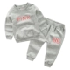Bộ đồ thể thao cho bé trai màu sắc bình thường 2019 Xuân mới Trẻ em mặc thời trang cao cổ Set Baby Wave