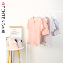 Fentem Pajamas Woman Summer Short Sleeve Shorts Cardiovert Cotton Linen Slim-made cotton cute teenage girl Home Three-piece Suit