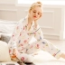 Fen Teng bộ đồ ngủ mới của phụ nữ mùa thu áo len cotton dài tay hai mảnh phiên bản Hàn Quốc có thể mặc bên ngoài bộ đồ dịch vụ gia đình kiểu áo đồ bộ Bên ngoài ăn mặc