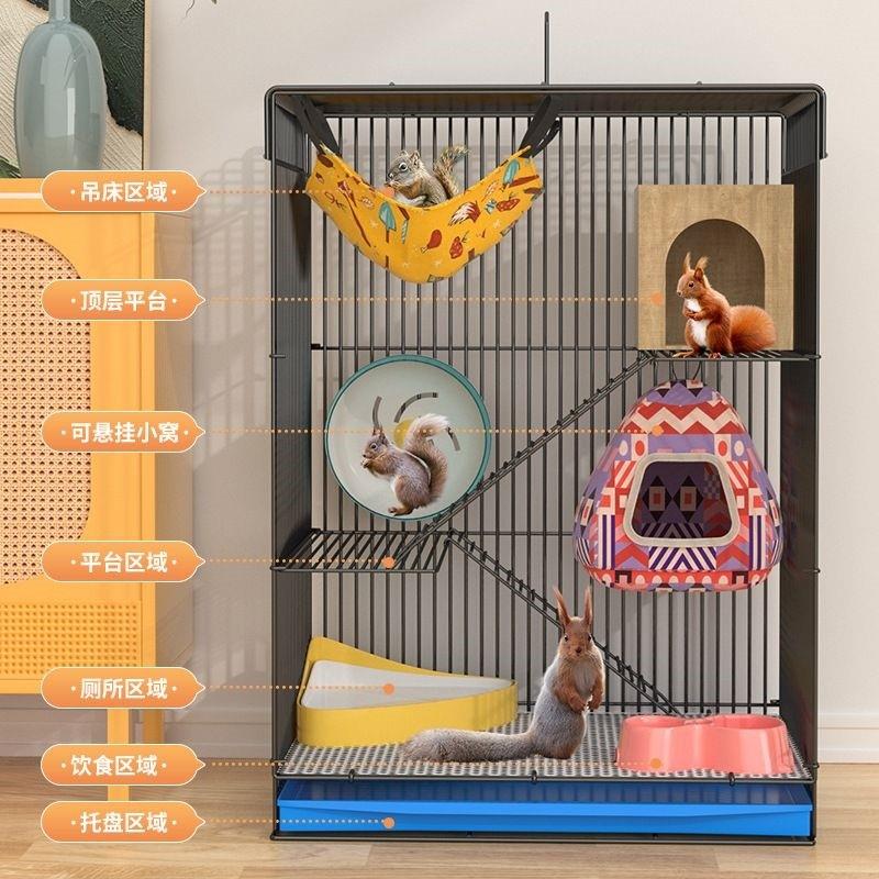 Special Cage for Ferrets, Three-Layer Door, Ferret Cage, Chinchilla Cage, Golden Hamster Cage, Guinea Pig Cage, Squirrel Cage, Large Size