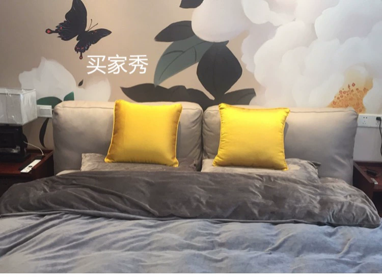 Hiện đại tối giản mới Trung Quốc Mỹ Châu Âu gối vàng vàng bóng sofa đệm mô hình phòng trang trí gối - Trở lại đệm / Bolsters