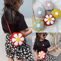 Childrens bag cute girl shoulder bag shoulder fashion princess bag cartoon flower satchel little girl coin purse