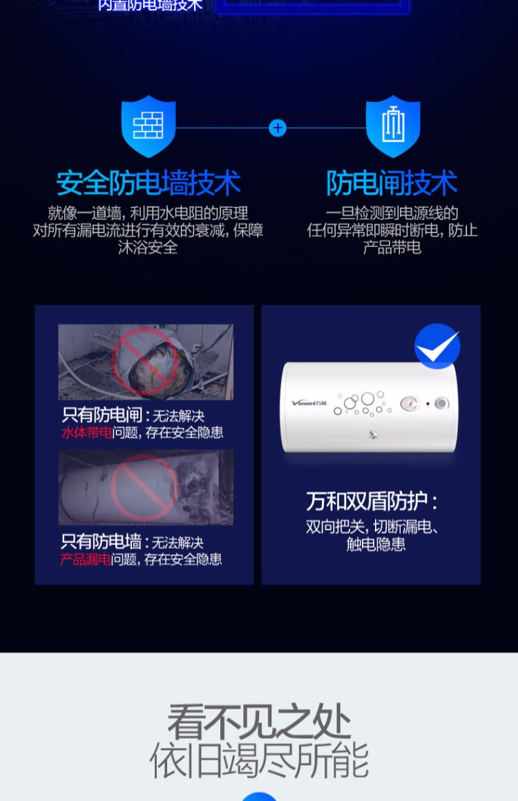 giá bình nóng lạnh ferroli Máy nước nóng điện Vanward / Wan và E40-Q1W1-22 tốc độ 40 lít vòi sen nước nóng nhỏ hộ gia đình 50 bình năng lượng mặt trời