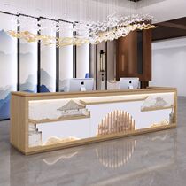 Custom front desk bar New Chinese style cashier Reception desk counter counter Beauty salon Retro cashier