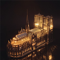 3D Metal Puzzle Notre Dame De Paris Model, Yuanmingyuan Large Water Music Fountain, Nanjing Yuejiang Tower Model, Educational Puzzle