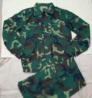 Old-fashioned 87 camouflage clothing summer anti-infrared grid anti-tear overalls suit