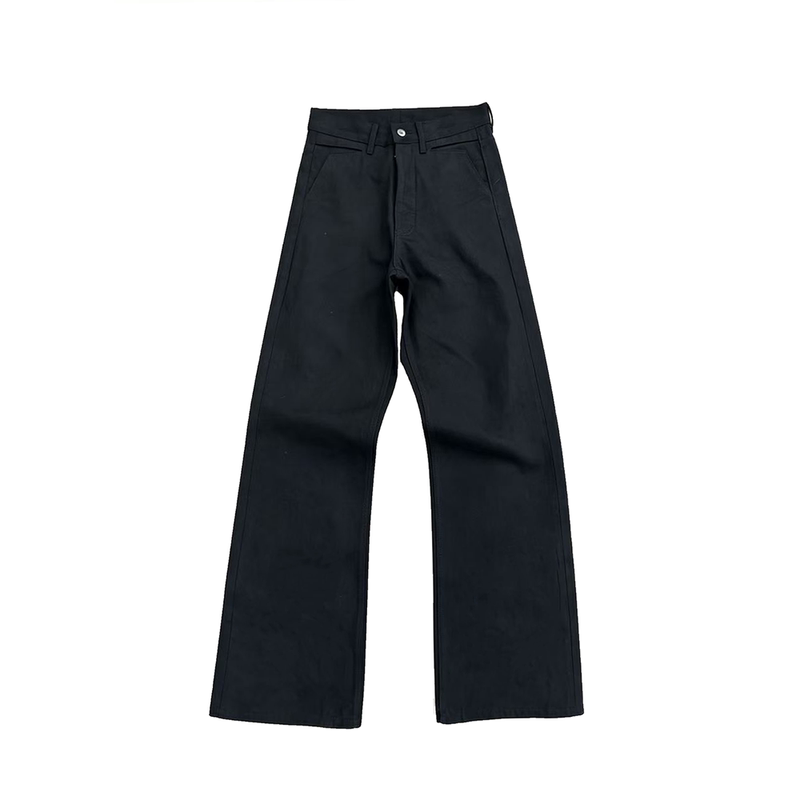 Brg 26Ss Red Selvedge Five-Button Diagonal Pocket Raw Black Denim Straight-Leg Baggy Jeans