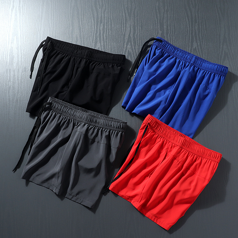Professional Running Shorts with Lining, Summer Men's Outdoor Sports Fitness Quick-Drying Breathable Elastic Waist Three-Quarter Pants