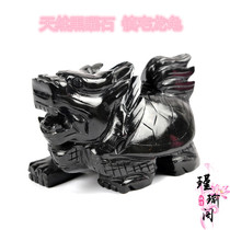 New Products Natural Black Dazzling Stone Dragon Turtle Pendulum home Xuanguan Office Shop Opening Decorative Furnishing