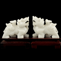 Natural Afghanistan jade Ruyi Ruyi Swaying Pieces a pair of home Xuanguan Living room Store Opening Furnishing Products