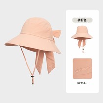Noseland large-brimmed hat for women spring and summer 24 sun protection UPF50 detachable windproof rope moisture-absorbing quick-drying bow sun visor