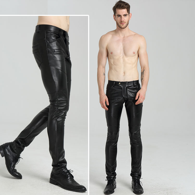Mùa hè quần da nam phần mỏng Slim xe máy Hàn Quốc đầu máy xu hướng tính cách đẹp trai trẻ không chính thống shop quần áo nam