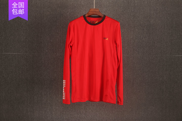 Spring New Men's Rbx Long-Sleeved Red T-Shirt Trendy Japanese Simple Casual Top Base Shirt