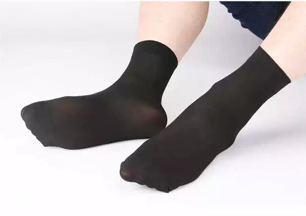 Vớ nam Langsha mùa hè mỏng phần khử mùi thoáng khí vớ đen vớ nam vớ siêu mỏng mùa hè vớ nam