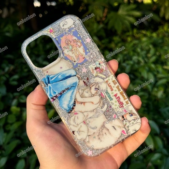 Onionion*Oliwa Oliwa Embrace the Little Lamb Flashing Double-Layer Glossy Phone Case Large Hole Imd Phone Case