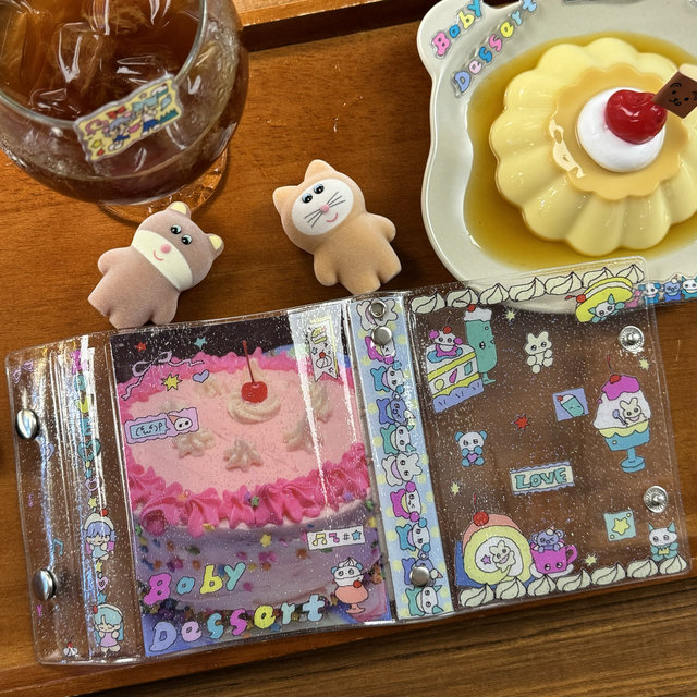 Baby Dessert Theme 70% off Glitter Pvc Loose-Leaf Notebook M5 Storage Planner Loose-Leaf Cover