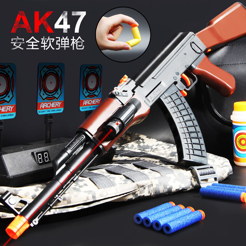 AK47 eat Chicken Soft Bullet Gun can launch soft assault rifle boy toy gun birthday gift 98k equipment