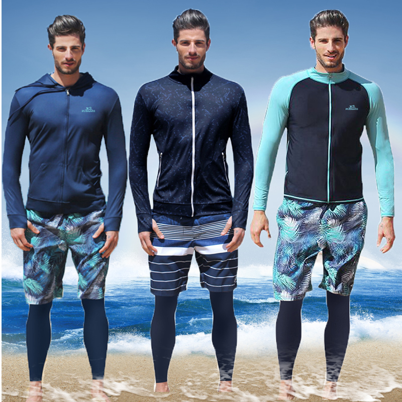Futanyi wetsuit Men's two-piece surf suit Long sleeve trousers sunscreen bathing suit Quick-drying jellyfish suit