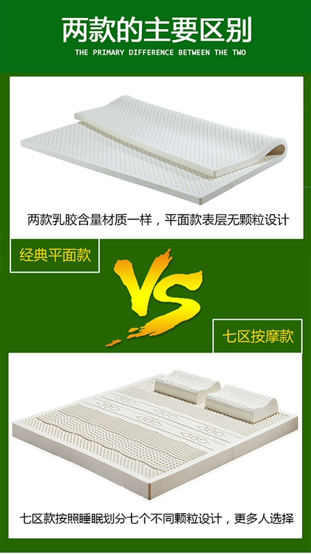Thái Lan cao su thiên nhiên nguyên chất nệm cao su Simmons nệm 2,2 mét kích thước lớn hình miếng cao su tùy chỉnh - Nệm đệm sưởi điện