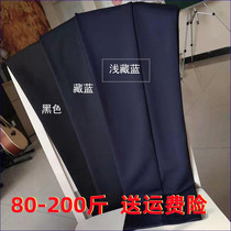 Big Code Career Hide Blue Thin Panty Pants Woman Straight Barrel Long Pants Fat mm200 Catty Elastic 90% Pants Working Pants