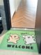 Cute puppy entrance wire circle floor mat fun welcome home entrance door mat scraping mud and dirt foot mat can be cut