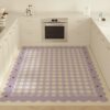 New lattice four-season kitchen special waterproof and oil-proof floor mat, non-slip and scrubbable PVC large-area floor mat
