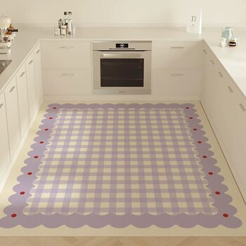 New lattice four-season kitchen special waterproof and oil-proof floor mat, non-slip and scrubbable pvc large-area floor mat