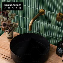 Double gull parrot green strip kiln-turned ceramic mosaic bathroom bathroom bed and breakfast cafe kitchen background wall tiles