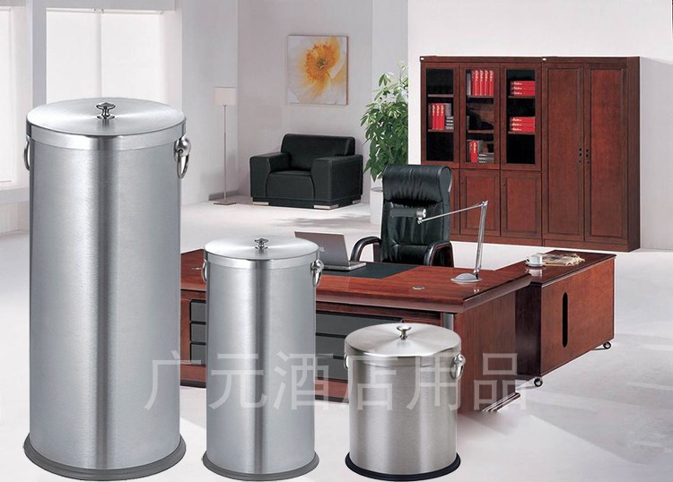 Stainless steel round tea bucket Large tea filter trash can Tea residue bucket with lid Tea residue waste water collection bucket