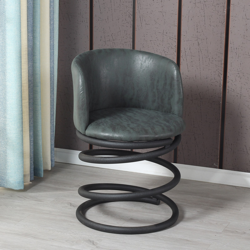 Personality spring backrest chair home wrought iron reception chair café table chair combination bar chair light luxury bar bench chair