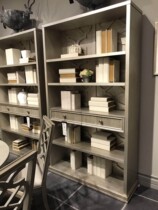 Meart furniture beauty Morly impressed oak solid wood carving bookcase for American light luxury bedroom display cabinet