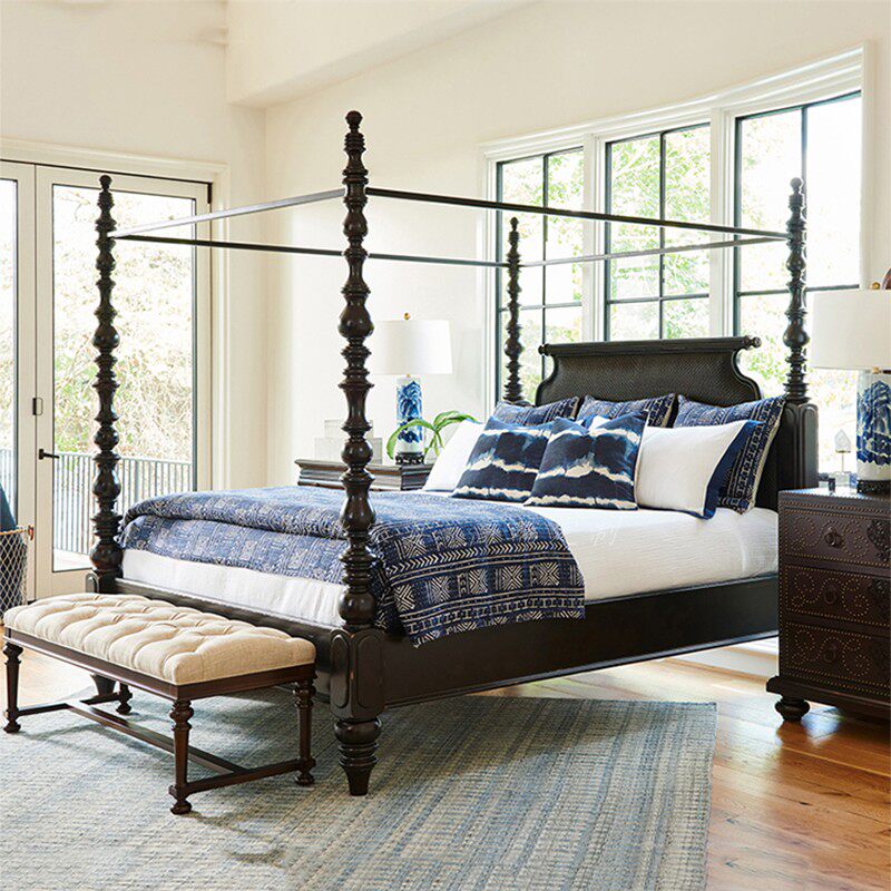 American Country Antique Double Bed Double Bed Black Master Bed Black Master Bed Bed Customized