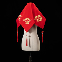 Wedding brides head cover Chinese veil red hijab embroidery Xiuhe clothing hijab