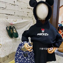 Kids Mickey Spring Sweatshirt Korea Kids 2022 Pull-up Casual Hooded Boys baby black top