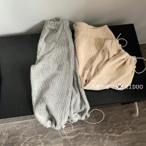 Childrens casual bloomers Korean childrens wear 2022 spring and autumn new baby foreign atmosphere boys and girls corduroy drawstring pants
