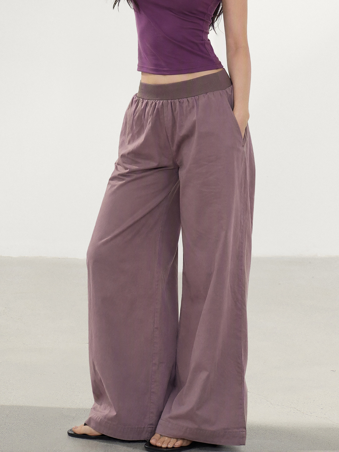 WITHMIN Purple Wide-Leg Trousers
