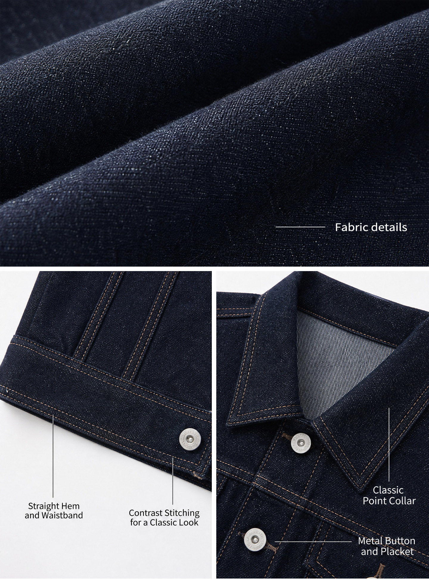WITHMIN Washed Denim Jacket and Pants Set