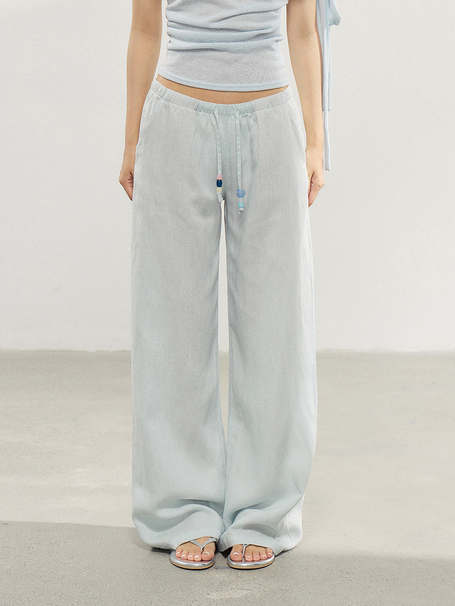 WITHMIN Blue Low-Rise Straight-Leg Trousers
