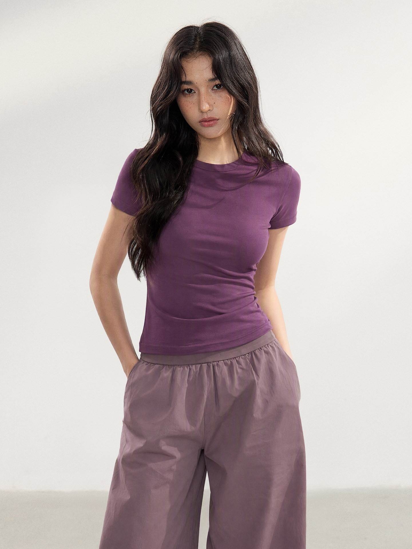 WITHMIN Purple Slim-Fit Crew-Neck Tee