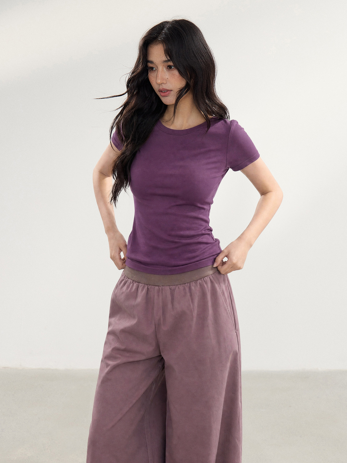 WITHMIN Purple Slim-Fit Crew-Neck Tee