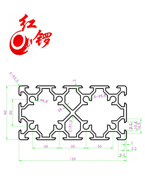 Hongluo Industrial Aluminum Profile European Standard 60120 Aluminum Aluminum Alloy Square Tube Mechanical Frame Heavy Duty Aluminum Assembly Line