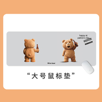 Mouse pad super-large lengthened skin surface for male and female cartoon bear game Large computer table animation keyboard pad