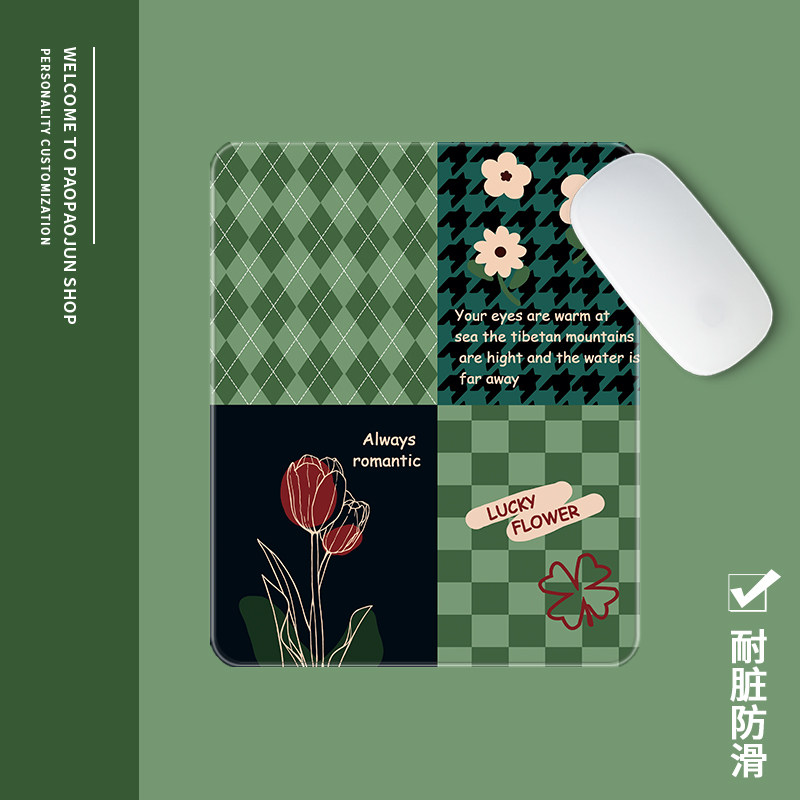 Personality plaid notebook flower medium and small book student office mouse pad hard dormitory home male and female computer desktop