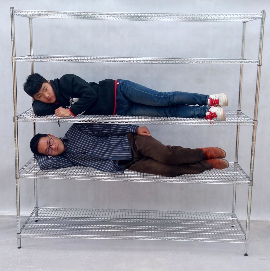 Bold five-layer stainless steel color big tube shelf Floor shelf Storage shelf Finishing rack Household shelf