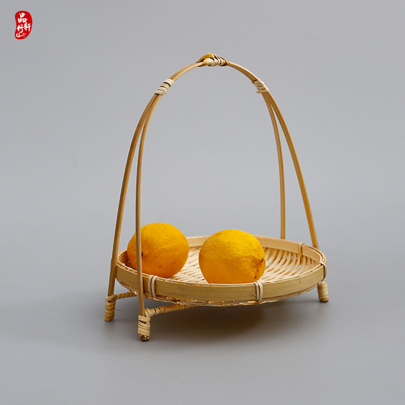 Bamboo Double Layer Triple Layer Fruit Pan Tea Refreshments Bamboo Basket Home Storage Basket Bread Cake Rack Creative Lift Basket