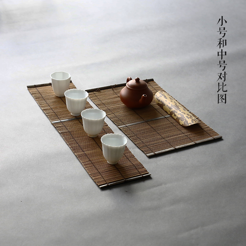Bamboo Woven Tea Mat Bamboo Tea Flag Tea Aisle Accessories Day Style Roller Shutters Tea Mat Zen cup Mat Tea Pamper with Merit Tea Furniture