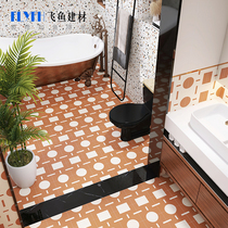 Destitute wind retro small flower brick 200x200 Silent Wind Toilet Toilet Kitchen Balcony Floor Tiles 300x300