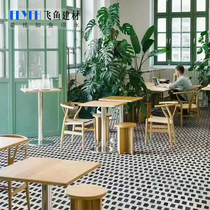 Vegan Micro Cement Toilet Toilet Tile Ink green Water grindstone Beige Patterned Floral Brick Bathroom Wall Brick