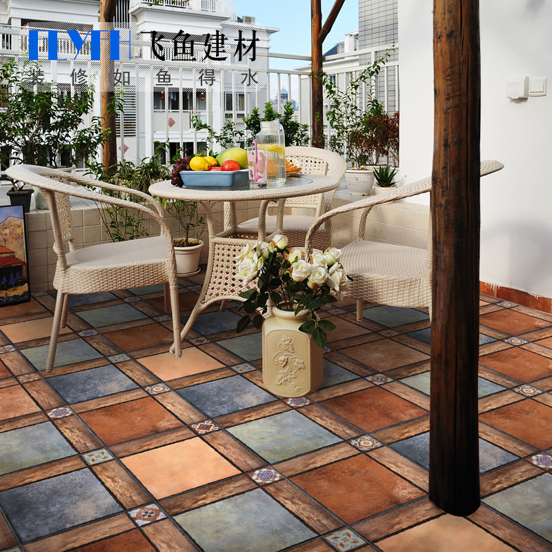 Imitation ancient brick 300300 American Country Kitchen Make-up Room Patio room Living room Wood Grain Balcony Floor Tiles Wall Brick Tiles