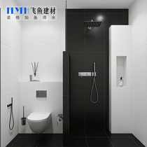 Minimalist modern vegetarian colour black and white grey tiles 400x800 toilet kitchen toilet balcony full porcelain wall tiles